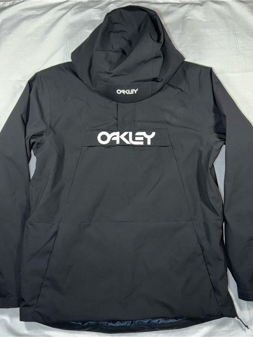 Oakley Black Hooded Snow Pullover with White Logo